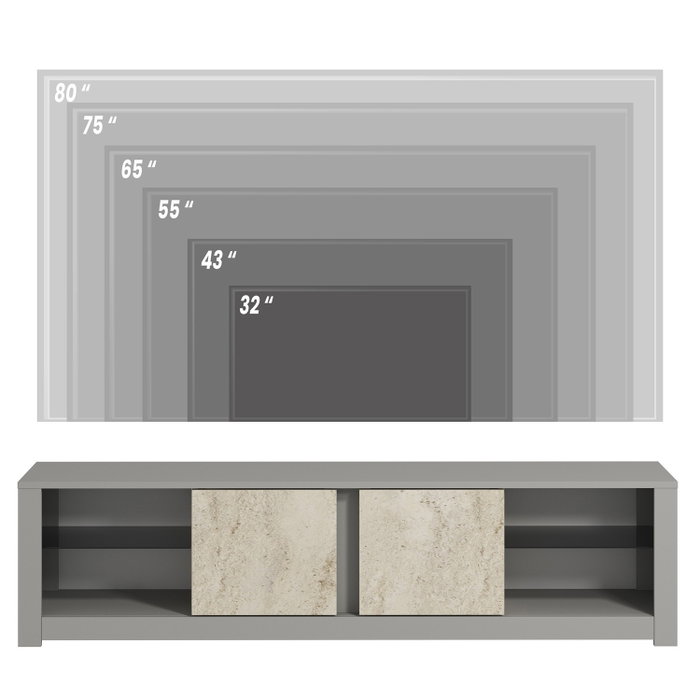 Hanah Home Soporte de TV Gris y Travertino